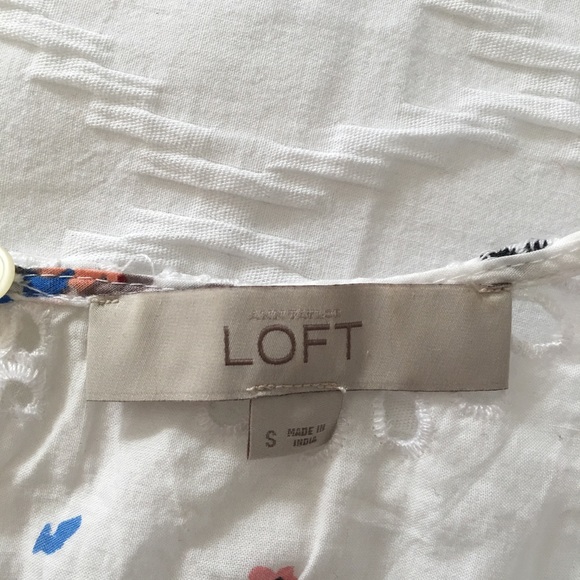 LOFT Cold Shoulder Eyelet Swing Dress Size S - Picture 7 of 7